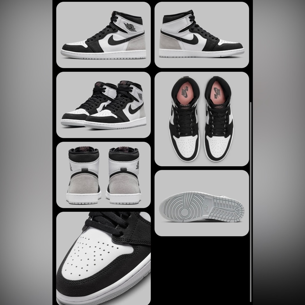 Air Jordan 1 High OG White Black Bleached Coral Stage Haze 555088-108 Size 8 Men - Picture 5 of 5